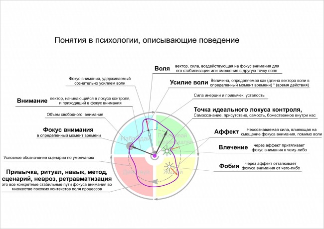 Базовые понятия на диаграмме цикла фокуса внимания